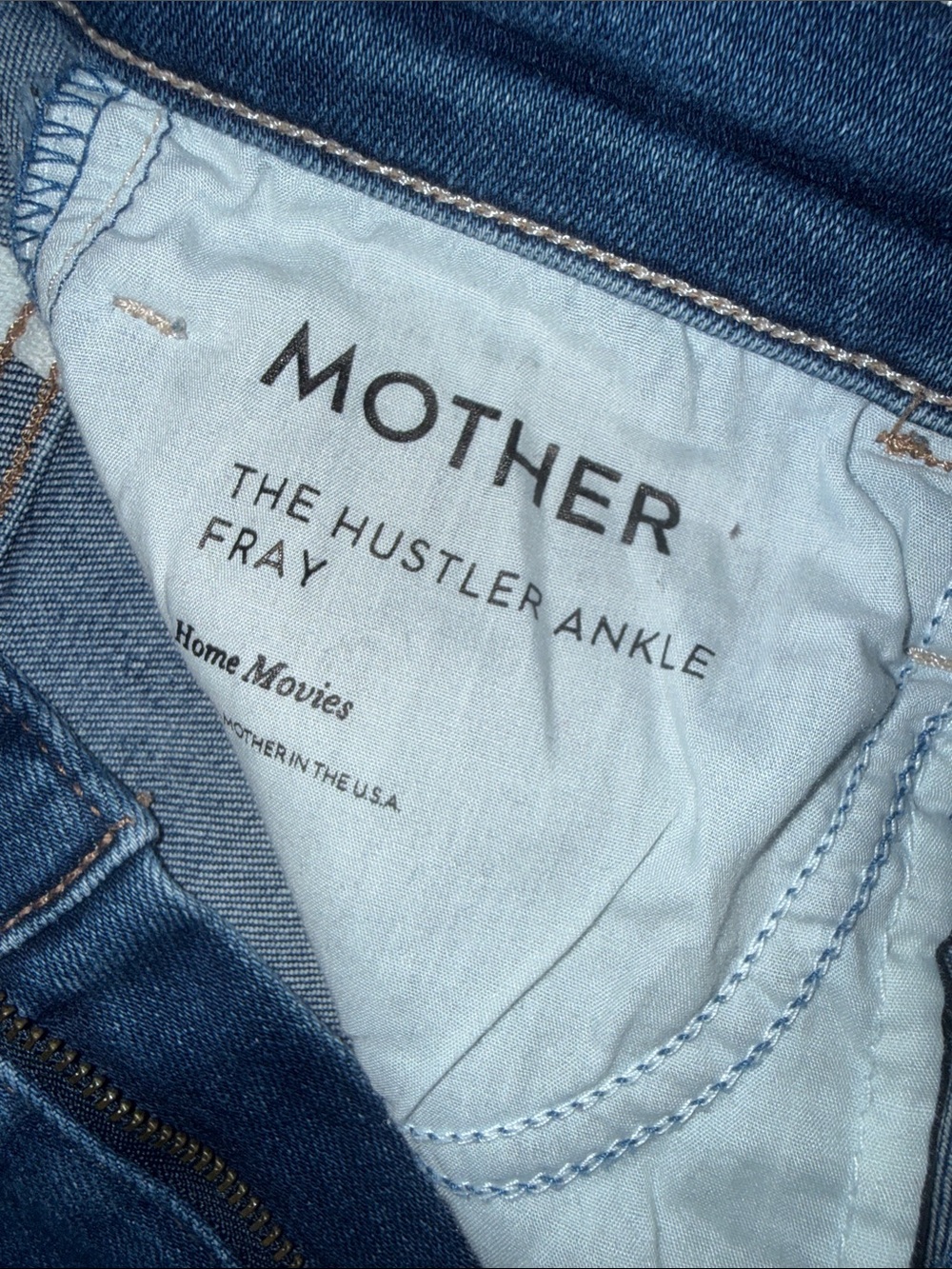 MOTHER Hustler Ankle Fray Leg Jeans in Dark Blue Wash - Picture 4 of 4